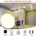 thumbnail image 4 of DELight 7 Inch LED Recessed Light Ceiling Panel 1000LM Canless Downlight 3000-3500K Warm White 15W Ultra-thin Wafer Fixtures Lamp ROHS Certified, 4 of 10