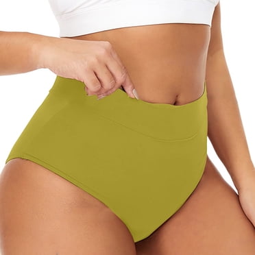 Period Swimwear High Waisted Menstrual Leakproof Swim Brief Tankini Bottoms for Women Four-Layer Lining Tummy Control Bathing Suit