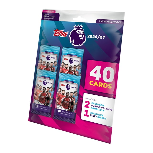 2026-27 Topps Premier League Flagship Cards - Mega Multipack (40 Cards + 3 Exclusives)