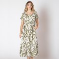 thumbnail image 1 of Devoted Robe florale longueur mollet avec manches courtes à volants, 1 of 7