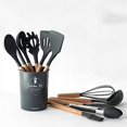 thumbnail image 3 of TESNN Cooking Utensils Nonstick Cooking Utensil Set with Plastic Grid Silicone Cooking Utensil Set (Dark Blue, 3 of 5