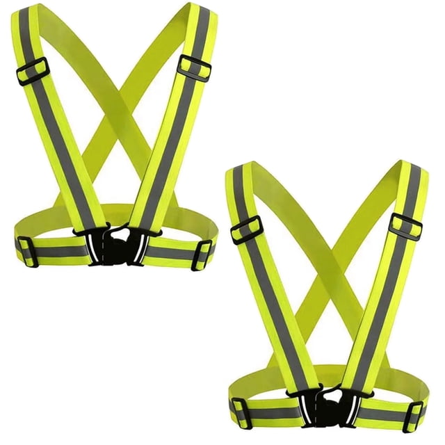 HANCELANT 2 Piece Adjustable Safety Security High Visibility Reflective Vest Gear Stripes Jacket