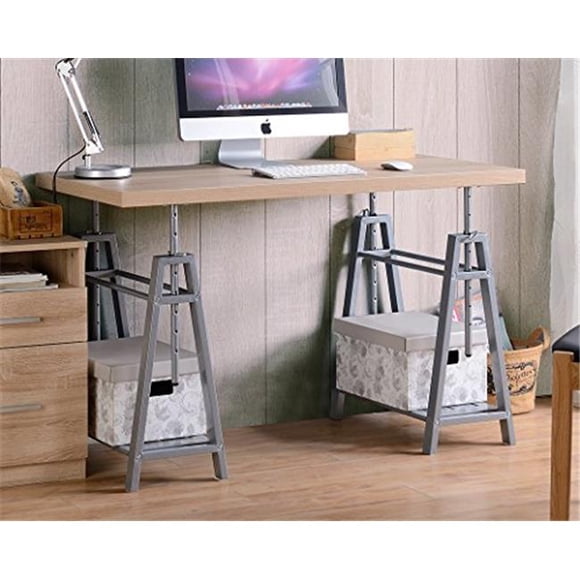American Furniture Classics 22222 Bureau d'Écriture à Hauteur Réglable avec Base en Métal Robuste