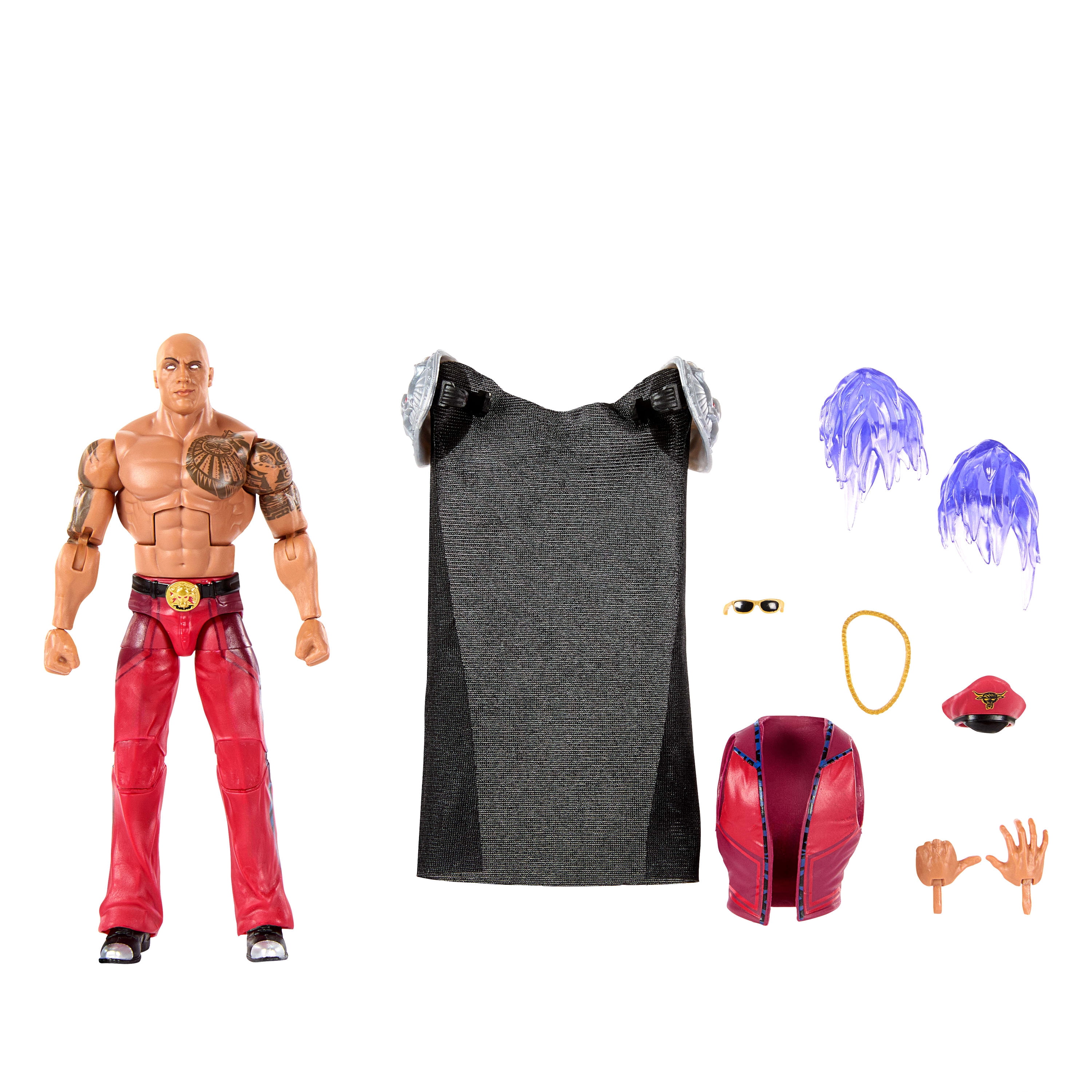 WWE x Street Fighter The Rock Final Boss Action Figure & Accessories, 6-inch Collectible M. Bison Mashup Set - Walmart Exclusive