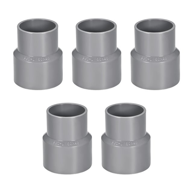 Unique Bargains PVC DWV Réduisant le Calendrier de Couplage 40 Gris 1-1/4 Pouces x 1-1/2 Pouces Socket 5Pcs