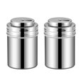 thumbnail image 1 of 2Pcs Salt and Pepper Shaker Stainless Steel Spice Jar Rotatable Salt Jar Household Pepper Canister, 1 of 7