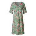 thumbnail image 3 of Birdeem Womens Casual V-Neck Printed Short Sleeved Dress, 3 of 7