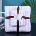 thumbnail image 2 of VogueV Coral Fleece Bath Towel Set - Luxury Spa-Grade 35x70 Inch Purple, 2 of 8