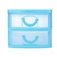 thumbnail image 2 of RXIRUCGD Boîte Organisatrice Mini 13*9*8 cm Étui de Rangement avec 2 Tiroirs de Bureau Transparents, Bleu, 2 of 3