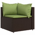 thumbnail image 2 of vidaXL 3 Piece Garden Lounge Set with Cushions Brown Poly Rattan, 2 of 5