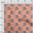 thumbnail image 1 of oneOone Organic Cotton Poplin Twill Fabric Elephant Block Print Sewing Fabric BTY 42 Inch Wide, 1 of 4