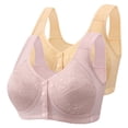 thumbnail image 1 of Posijego 2 Pack Womens Front Closure Bras Plus Size Wireless Bra Push up No Underwire Everyday Bra Multipack, 1 of 2