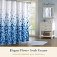 thumbnail image 2 of ComfiTime Rideau de Douche - Rideau de Salle de Bain en Tissu Robuste et Résistant à la Moisissure, Imperméable, Lavable à la Machine, Ourlet Lesté, Motif Floral Rose Petal, 72 Pouces L x 72” H, Bleu, 2 of 12