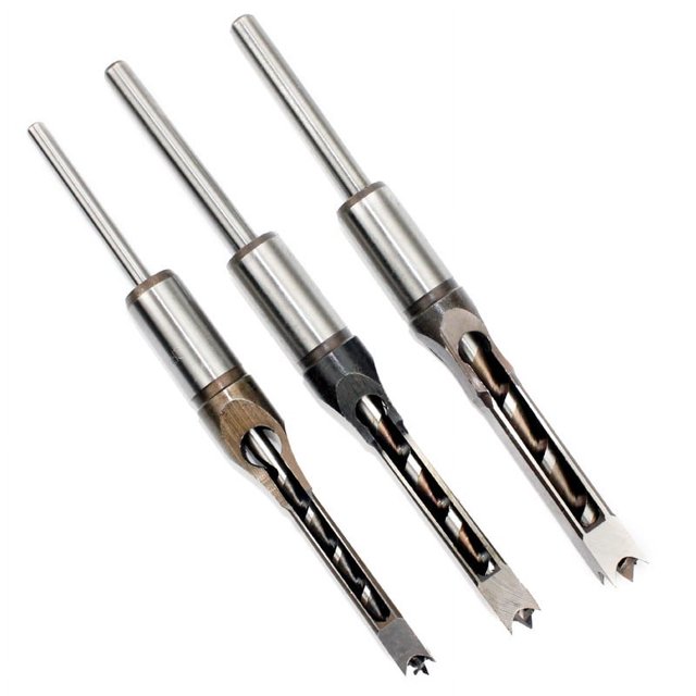 Square Square Hole Mortiser Drill Bit Round Shank Holes Opener Drilling Tool for Woodworking