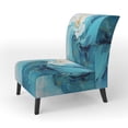 thumbnail image 3 of Designart « Azure Euphony I » Fauteuil d'Appoint Rembourré Bleu Sarcelle Azur - Fauteuil Moderne pour Chambre, 3 of 7