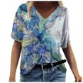 thumbnail image 1 of AMERTEER Mode Femmes Été T-Shirt Imprimé Manches Courtes Col Rond Tee Décontracté Hauts T-Shirt pour Femmes, 1 of 3