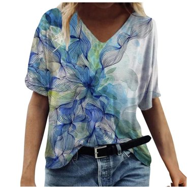 AMERTEER Mode Femmes Été T-Shirt Imprimé Manches Courtes Col Rond Tee Décontracté Hauts T-Shirt pour Femmes