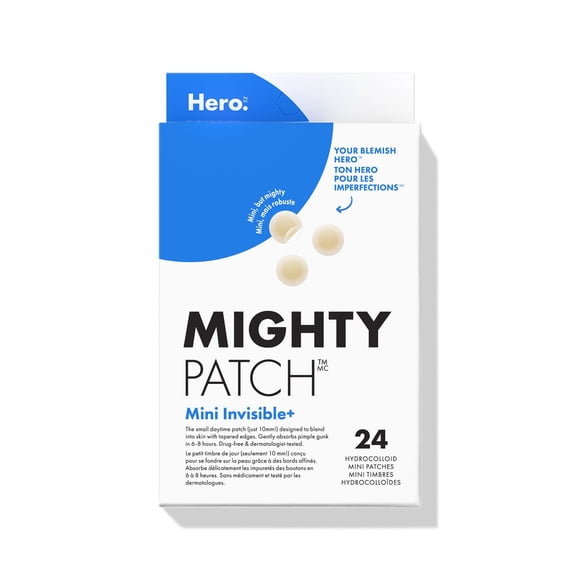 Hero Cosmetics Mighty Patch Mini Invisible+ – Barely-There Hydrocolloid Patch for Pimples on the Face, Day-Time Use for Sensitive Skin, 24ct