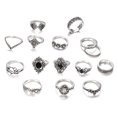 thumbnail image 1 of 15Pcs Rings for girls Black Ring Set Fashion Bohemian Style Jewelry, 1 of 4