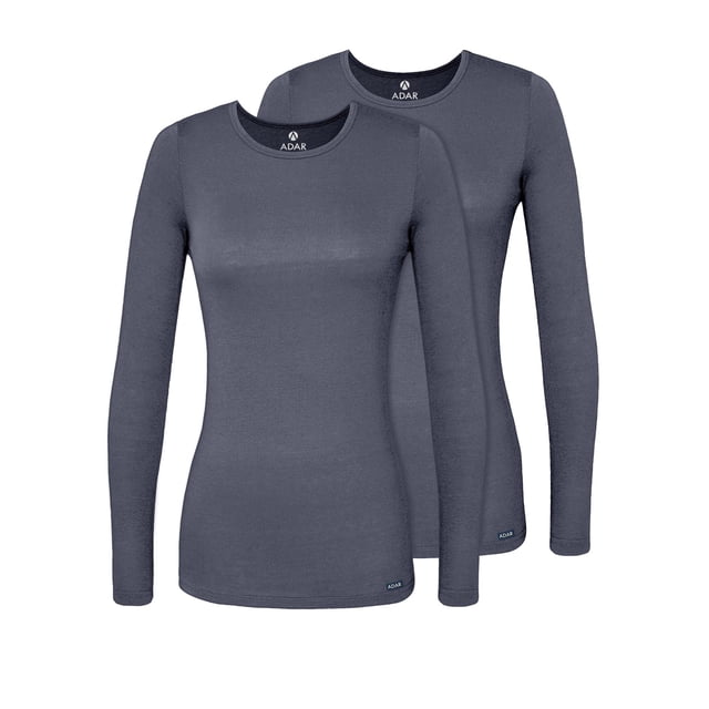 Adar sous-Couches pour Femmes, Lot de 2 - T-Shirt de sous-Couche à Manches Longues Confortable
