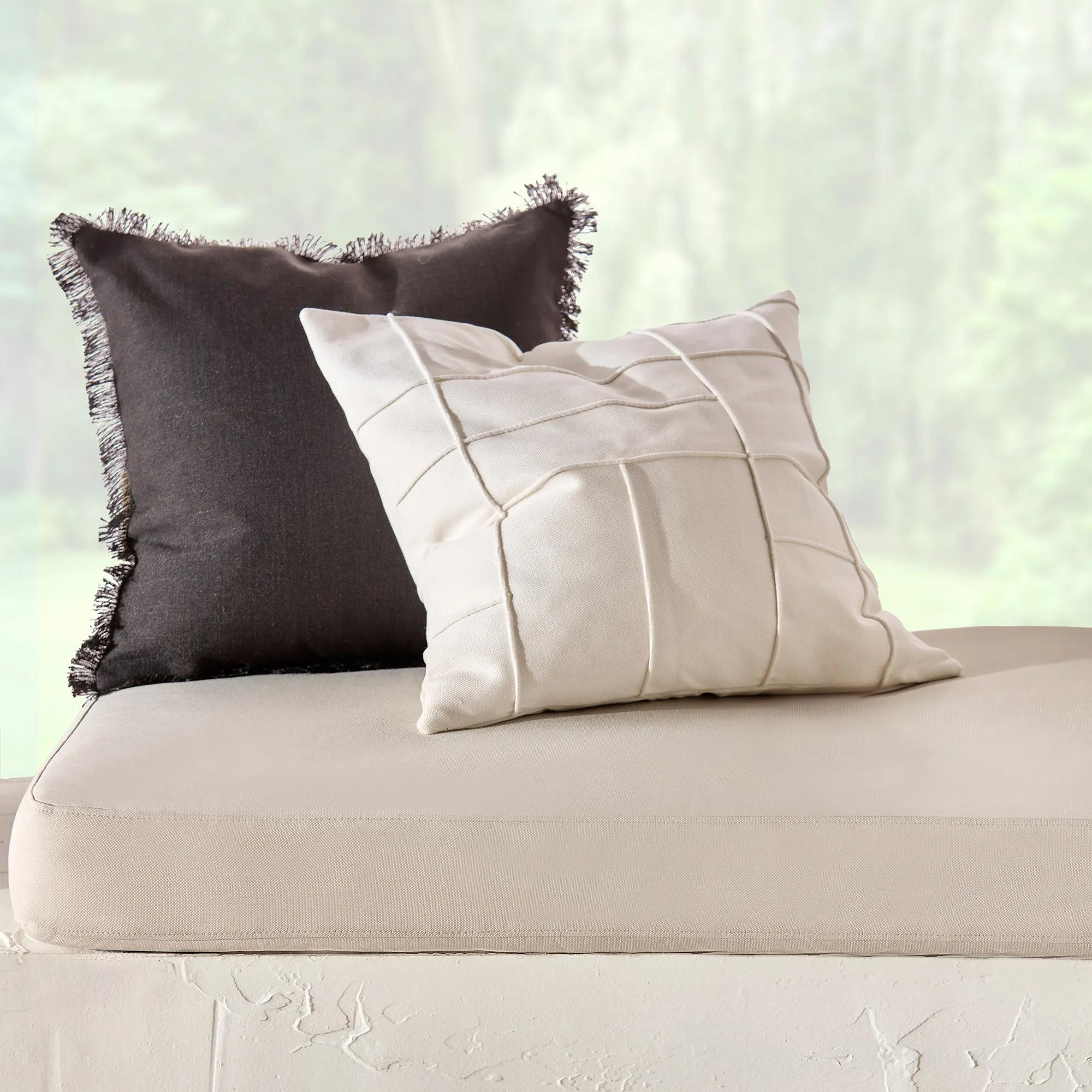 Bouclair Taha Black Raw Edge Decorative Throw Pillow