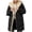Black, variant on Jsaierl Winter Puffer Coat for Women Thicken Fleece Lined Down Jacket Long Sleeve Zip up Hooded Coats with Pockets