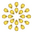 thumbnail image 1 of Unique Bargains 20Pack Teardrop Sew on Rhinestone - 14x10mm Glass Teardrop Crystal Rhinestones in Gold Prong Setting (Yellow), 1 of 7