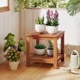 thumbnail image 2 of Gymax 2 Pcs Table d'Appoint Adirondack à 2 Niveaux avec Plateau à Lattes et Tablette de Rangement pour Jardin, 2 of 10
