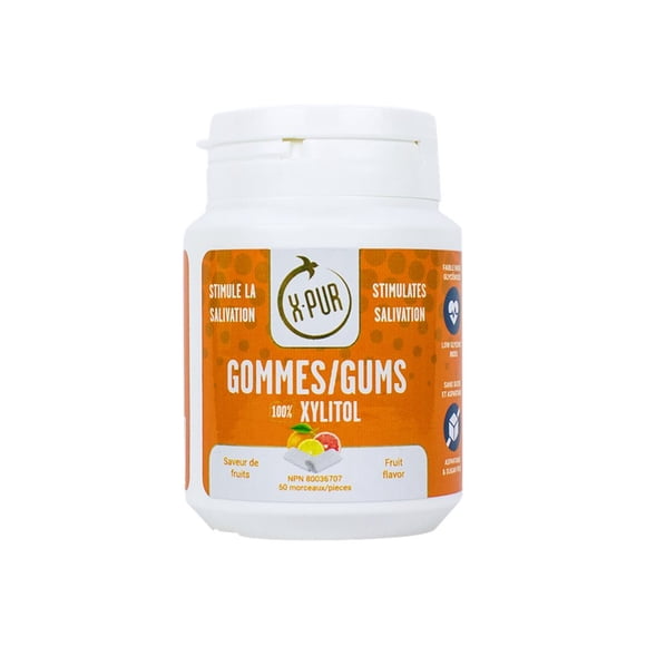 X-PUR Fruit - 50 Gommes - 100 % xylitol - 1,06 g