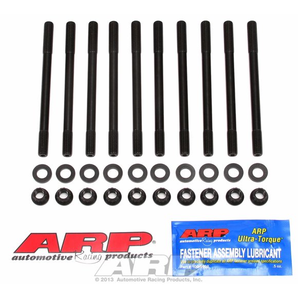 Fits 1996-2000 Honda Civic ARP Auto Racing Cylinder Head Stud 208-4305 For Use With Honda Civic; 12 Point Nuts; Black Oxide; Chrome Moly