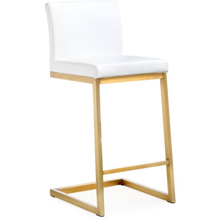 TOV Furniture Parma White Vegan Leather Counter St