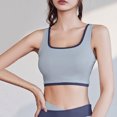 thumbnail image 2 of Virmaxy Womens High Impact Sports Bra Shock-Absorbing Gathering Collection and Complementary Breast Color Matching Edging No Wear Sports Bra Sky Blue-2 L, 2 of 4