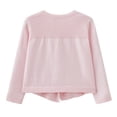 thumbnail image 3 of Girls Shrug Cardigan One-button Ruffle Open Front Cotton Knit Crop Jacket Toddler Fall Bolero Outerwear 18M-14Y (18 Months, Pink 04), 3 of 6