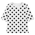 thumbnail image 4 of T-Shirts à Manches Courtes à Col Rond pour Filles Haut Tee Enfants Coton Rayé Imprimé T-Shirt Ample Noir 6-7 Ans, 4 of 8