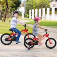 thumbnail image 4 of Costway Vélo pour Enfants de 18 Pouces avec Éclairage DEL, Siège Ajustable, Frein à Rétropédalage, Roues Stabilisatrices, Rouge, Breveté, 4 of 10