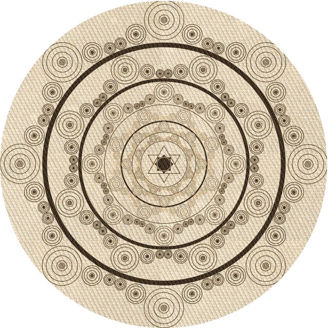 Ahgly Company Tapis d'Intérieur Ronds Lavables à la Machine, Style Transitionnel, Pêche Beige, Tapis de Zone, 3 Pieds Rond