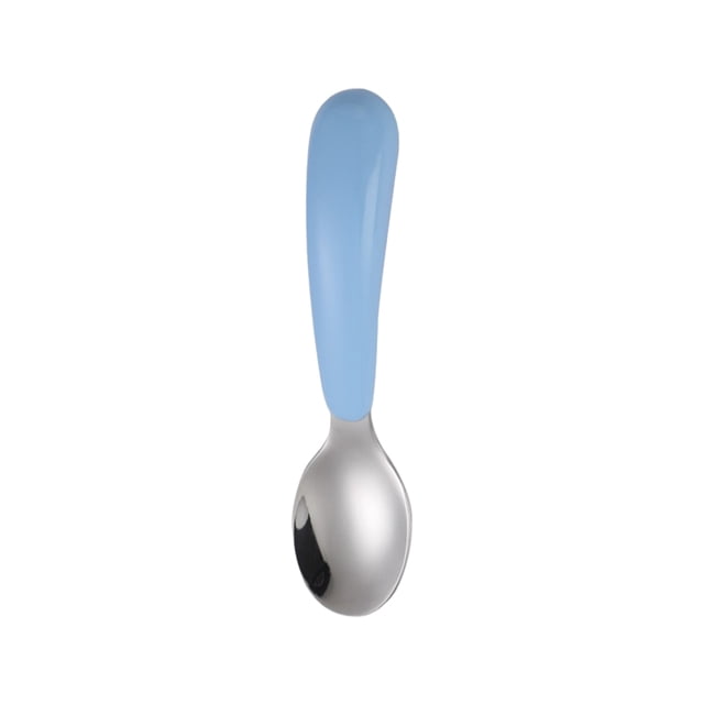 Guardoinrt Stainless Steel Kids Tableware Set Spoon Fork Cartoon Car Shape Compartment Design Baby Bowl Cutlery for Kitchen Blue Spoon