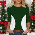 thumbnail image 1 of Ounisa Womens 3/4 Sleeve T Shirts Crew Neck All Over Print Casual Soft Comfy Loose Fit Spring Summer Daily Wear Basic Tops S-2XL, 1 of 9