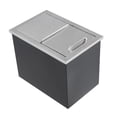 thumbnail image 1 of Drop in Ice Chest 115.7 QT – Stainless Steel Ice Bin with Sliding Cover, Commercial Outdoor Kitchen Cooler 27"x18"x21" – Drain-Pipe & Plug Included for Cold Wine, Beer, Parties, 1 of 9