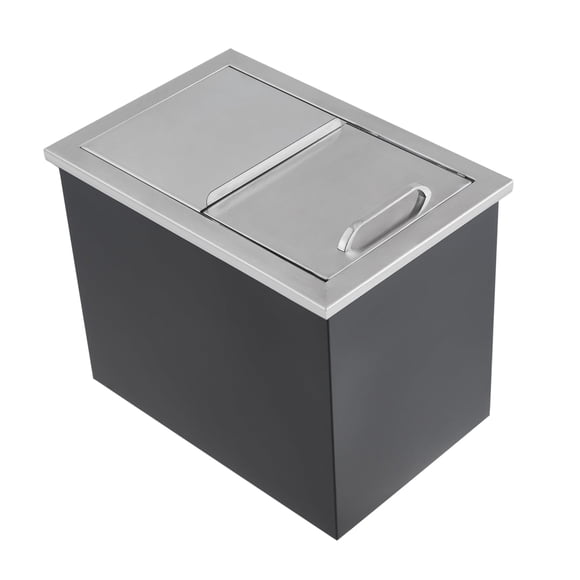 Drop in Ice Chest 115.7 QT – Stainless Steel Ice Bin with Sliding Cover, Commercial Outdoor Kitchen Cooler 27"x18"x21" – Drain-Pipe & Plug Included for Cold Wine, Beer, Parties