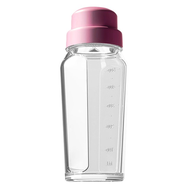Kitchen Cups, Ongmies Square Glass Milk Bottle with A Silicone Dispenser Cap Glass Juice Bottles with Airtight Screw Lid Drinking Bottles with Capacity Marks, Glass&Bottle, 1X Manhattan Glass Shaker