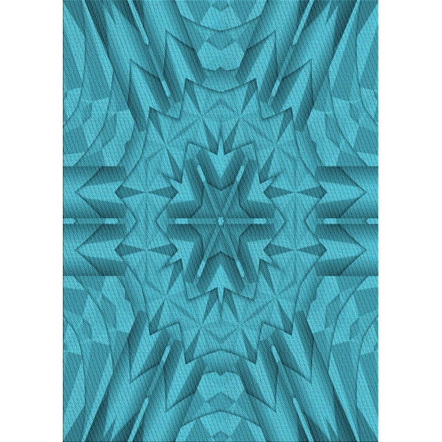 Ahgly Company Tapis Rectangulaire Lavable en Machine Intérieur Transitionnel Vert Cyan Foncé, 2 Pieds x 3 Pieds