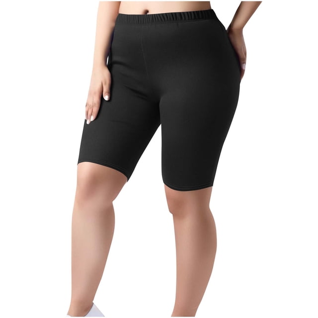 Women Plus Size Biker Shorts Gym Workout Running Yoga Athletic Shorts