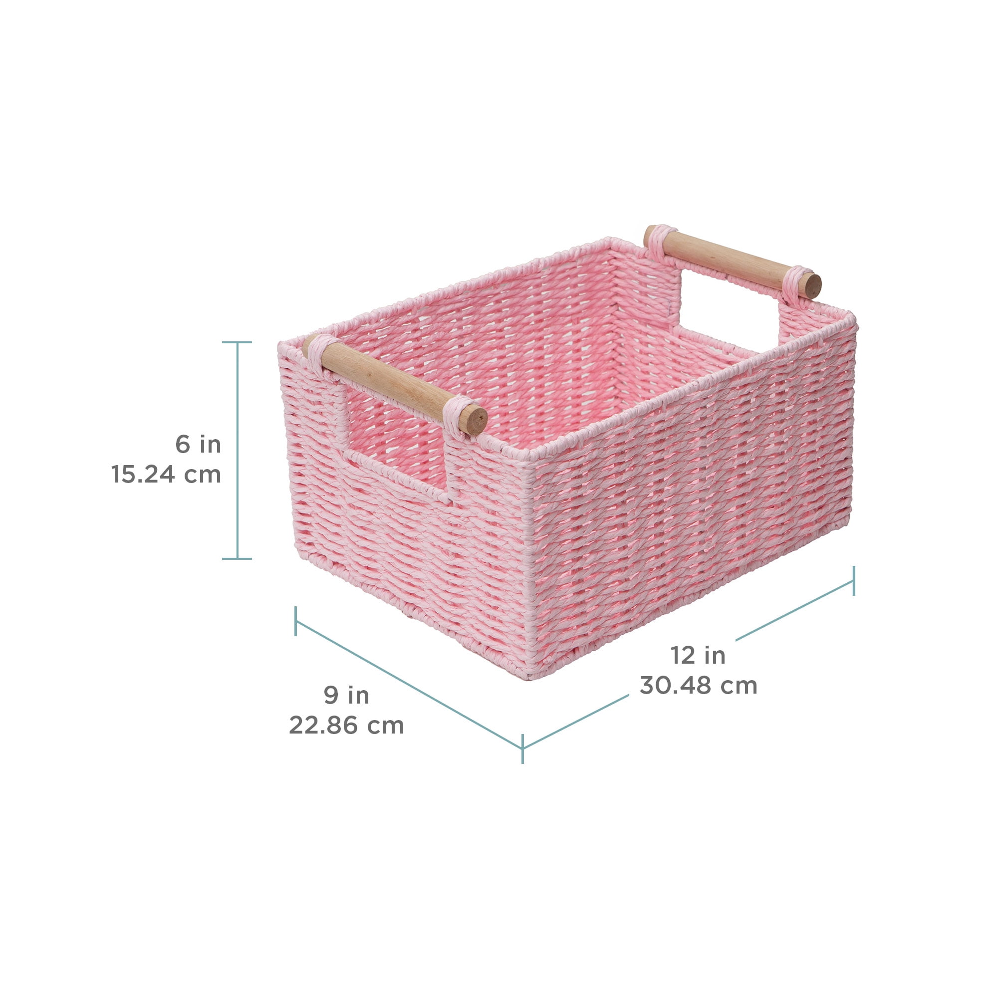 Panier de rangement décoratif rectangulaire en corde de papier tissée Zenna Home