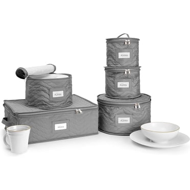 Sorbus Ensemble de 5 Pcs de Rangement pour Vaisselle pour Protéger Ou Transporter des Assiettes en Porcelaine, des Tasses et des Plats