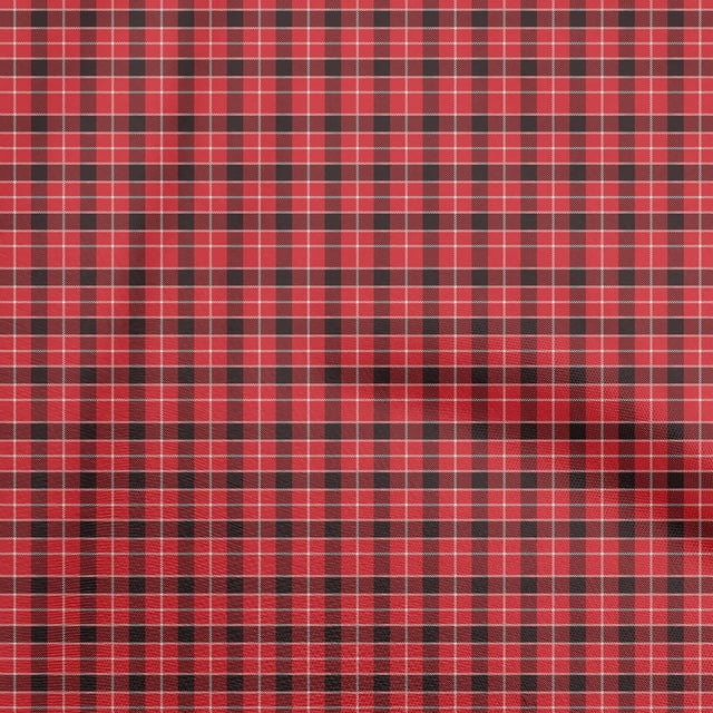 oneOone Cotton Flex Red Fabric Check Fabric For Sewing Printed Craft Fabric By The Yard 40 Inch Wide