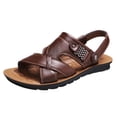 thumbnail image 1 of LSLJS Men's Sandals, Men's Fashion Breathable Leather Beach Sandals Shoes Slides Outdoor Slippers, 1 of 8