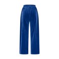 thumbnail image 4 of Plebaso Womens Velvet Pants Elastic Waist Drawstring Lounge Pants Straight Leg Trousers with Pockets, 4 of 5