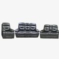 thumbnail image 3 of Cosmic Homes Sublime Ensemble de Fauteuil Inclinable Manuel 3 Pcs en Cuir d'Air Charbon – Sofa, Causeuse et Fauteuil Inclinable avec Porte-Gobelets et Rangement, Salon, 3 of 6