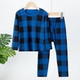 thumbnail image 2 of PMVFHDE Pyjamas pour Enfants Garçons Ensembles de Pyjamas Printemps et Automne pour Garçons et Filles Bas d'Hiver Pyjamas Chauds Ensemble Bleu,150/9t, 2 of 6